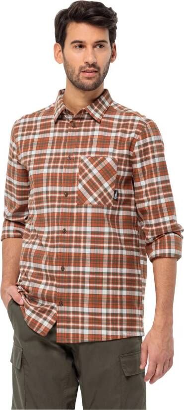 Jack Wolfskin Bergweg Shirt Men Flanellen overhemd Heren L carmine 41 carmine 41