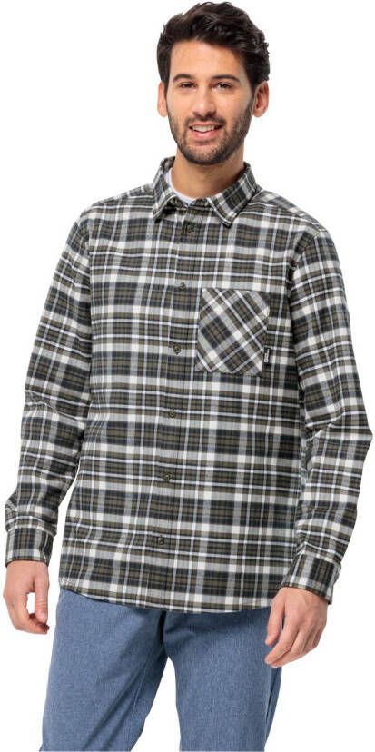 Jack Wolfskin Bergweg Shirt Men Flanellen overhemd Heren XXL island moss 41 island moss 41