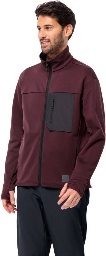 Jack Wolfskin Bike Commute Jacket Men Fleece jack Heren 3XL dark maroon dark maroon