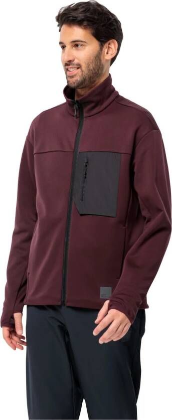 Jack Wolfskin Bike Commute Jacket Men Fleece jack Heren XXL dark maroon dark maroon