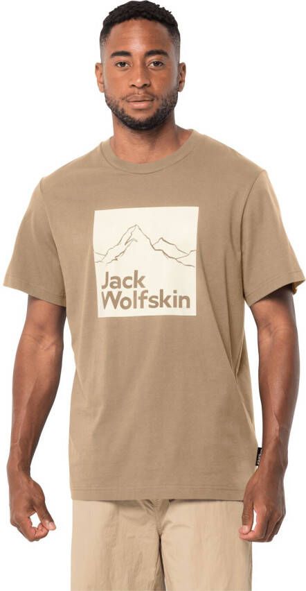 Jack Wolfskin Brand T-Shirt Men Heren T-shirt van biologisch katoen 3XL sand storm sand storm