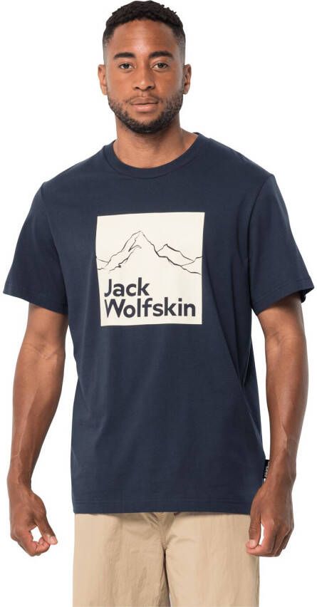 Jack Wolfskin Brand T-Shirt Men Heren T-shirt van biologisch katoen M blue night blue