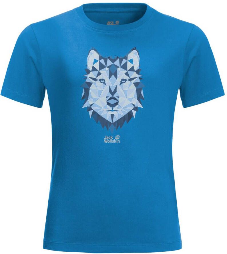 Jack Wolfskin Brand Wolf T-Shirt Kids T-shirt van biologisch katoen Kinderen 116 blauw sky blue