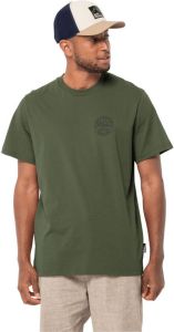 Jack Wolfskin Campfire T-Shirt Men Heren T-shirt van biologisch katoen XXL groen greenwood