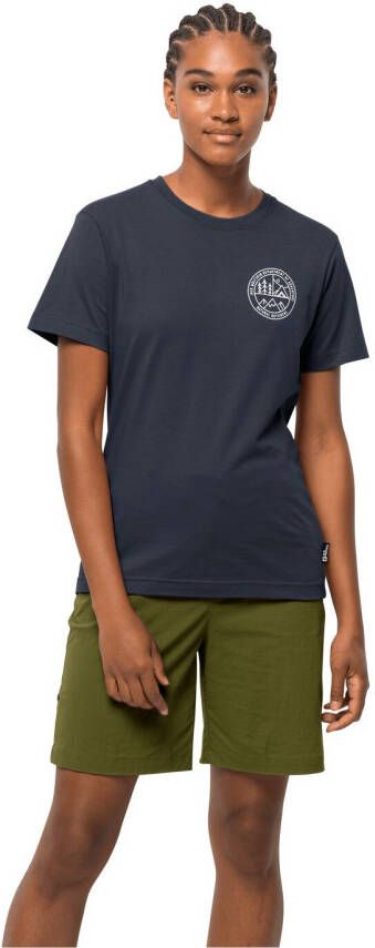 Jack Wolfskin Campfire T-Shirt Women Dames T-shirt van biologisch katoen L blue night blue