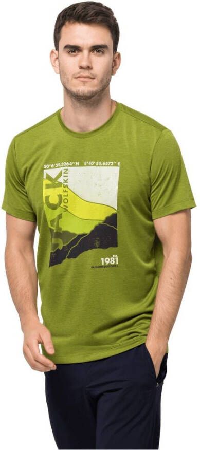 Jack Wolfskin Crosstrail Graphic T-Shirt Men Functioneel shirt Heren XXL groen golden cypress