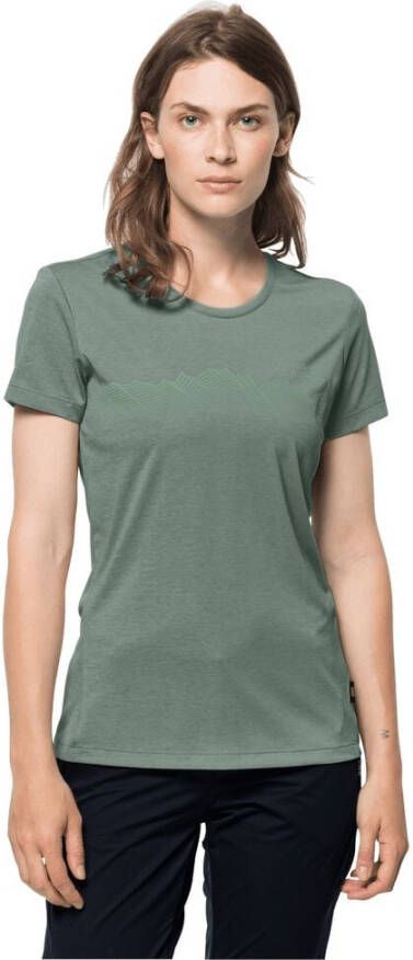 Jack Wolfskin Crosstrail Graphic T-Shirt Women Functioneel shirt Dames M hedge green hedge green