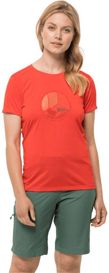 Jack Wolfskin Crosstrail Graphic T-Shirt Women Functioneel shirt Dames M tango orange tango orange