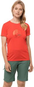 Jack Wolfskin Crosstrail Graphic T-Shirt Women Functioneel shirt Dames M rood tango orange