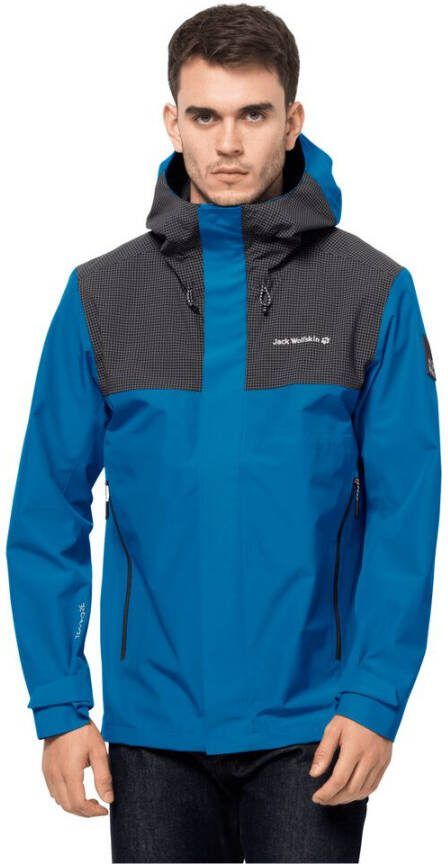 Jack Wolfskin DNA Block Jacket Men Regenjack Heren M blue pacific blue pacific