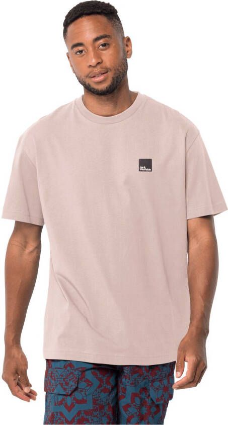 Jack Wolfskin Eschenheimer T-Shirt Uniseks T-shirt van biologisch katoen L rose smoke rose smoke