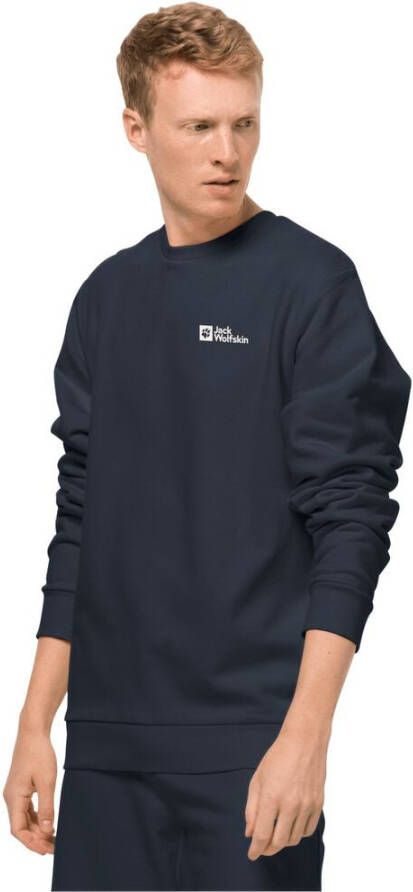 Jack Wolfskin Essential Crewneck Men Sweatshirt van biologisch katoen Heren XXL blue night blue