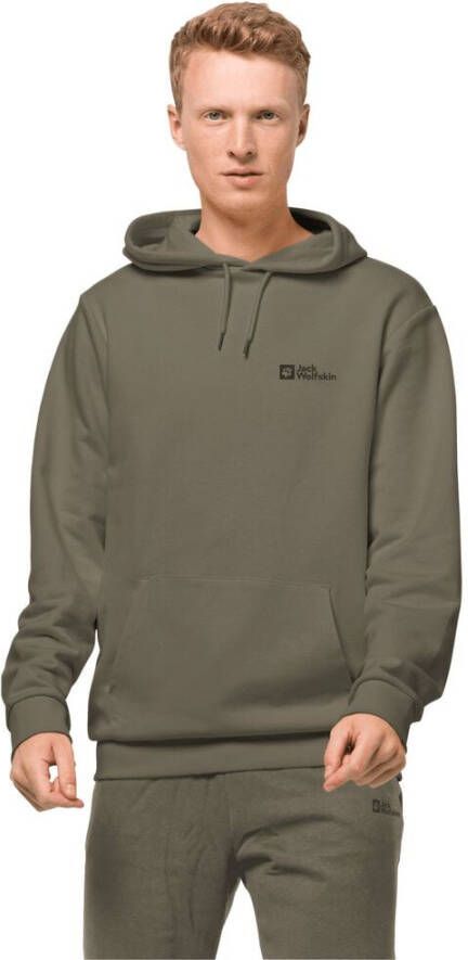 Jack Wolfskin Essential Hoody Men Sweatshirt van biologisch katoen Heren L dusty olive dusty olive