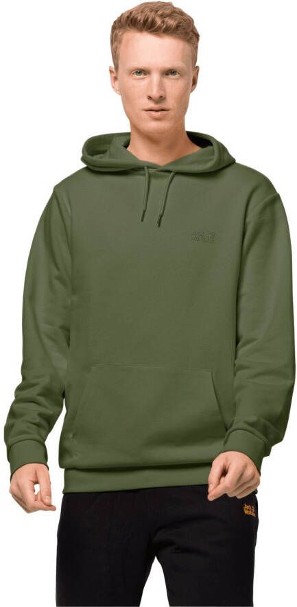 Jack Wolfskin Essential Hoody Men Sweatshirt van biologisch katoen Heren XXL bruin greenwood