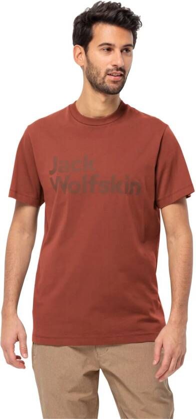 Jack Wolfskin Essential Logo T-Shirt Men T-shirt van biologisch katoen Heren L carmine