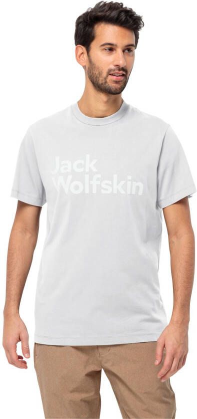 Jack Wolfskin Essential Logo T-Shirt Men T-shirt van biologisch katoen Heren L white