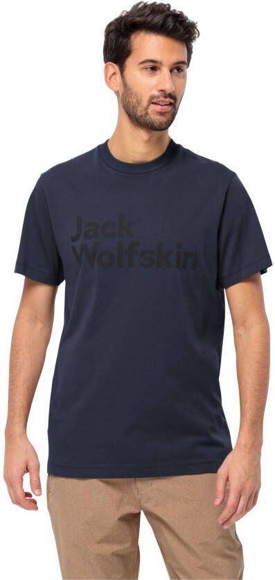 Jack Wolfskin Essential Logo T-Shirt Men T-shirt van biologisch katoen Heren XXL blue night blue