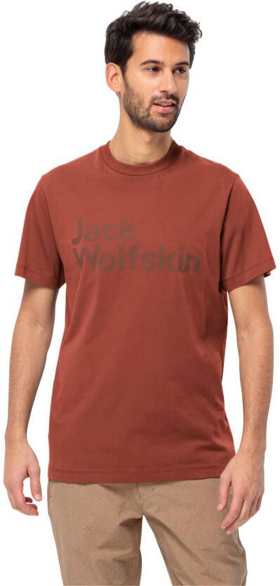 Jack Wolfskin Essential Logo T-Shirt Men T-shirt van biologisch katoen Heren S carmine