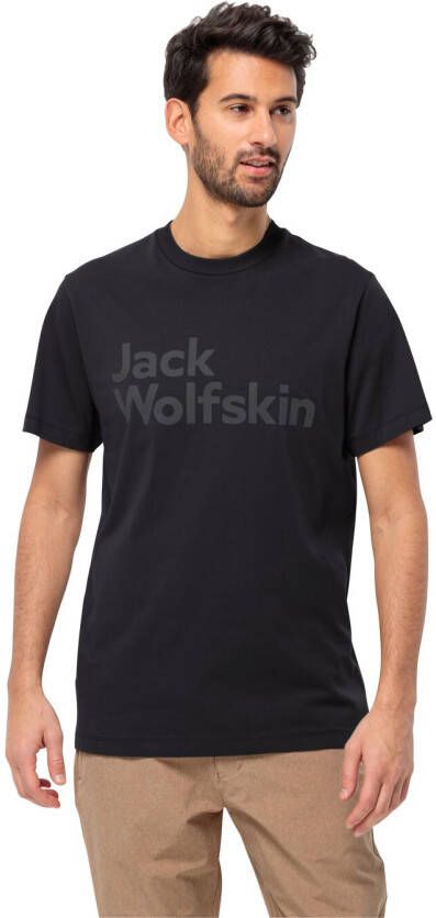 Jack Wolfskin Essential Logo T-Shirt Men T-shirt van biologisch katoen Heren S zwart black