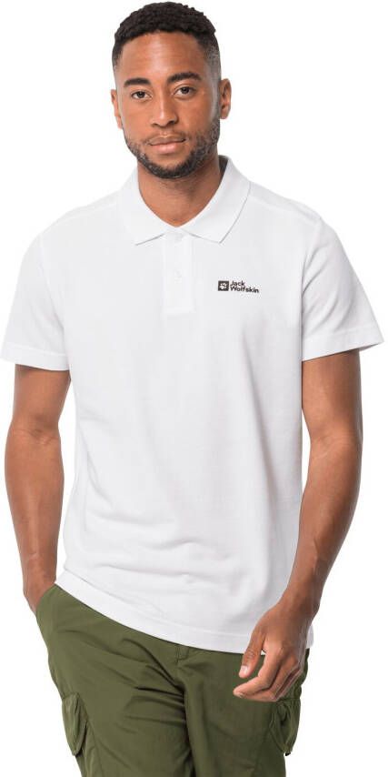 Jack Wolfskin Essential Polo Men Poloshirt Heren M geel white