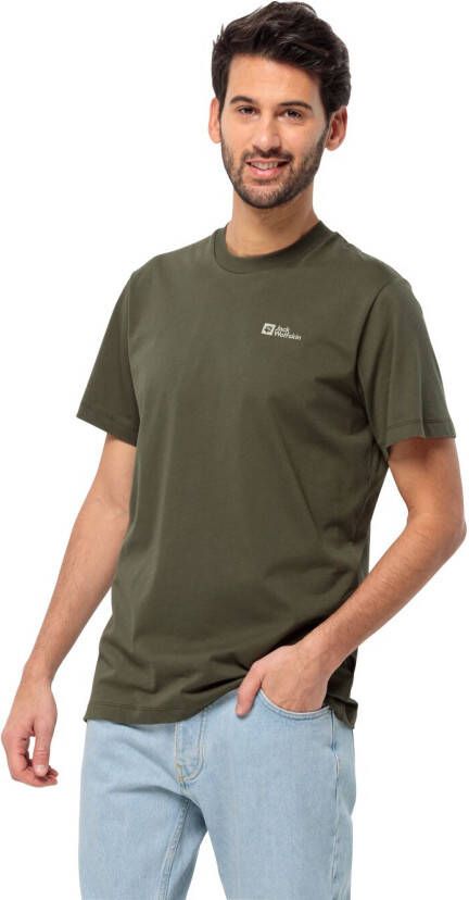 Jack Wolfskin Essential T-Shirt Men Heren T-shirt van biologisch katoen 3XL island moss island moss