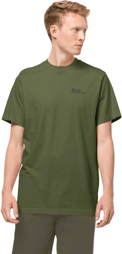 Jack Wolfskin Essential T-Shirt Men Heren T-shirt van biologisch katoen L greenwood