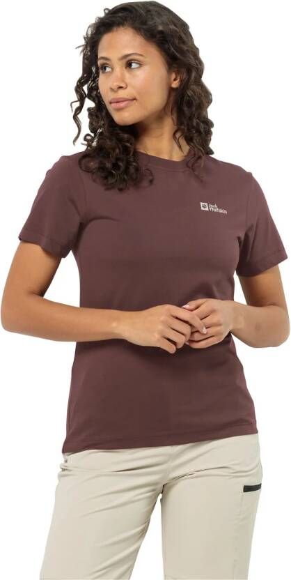 Jack Wolfskin Essential T-Shirt Women Dames T-shirt van biologisch katoen L boysenberry