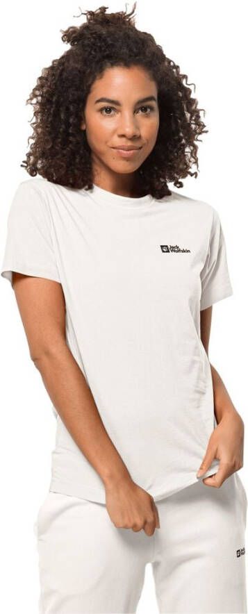 Jack Wolfskin Essential T-Shirt Women T-shirt van biologisch katoen Dames XXL white