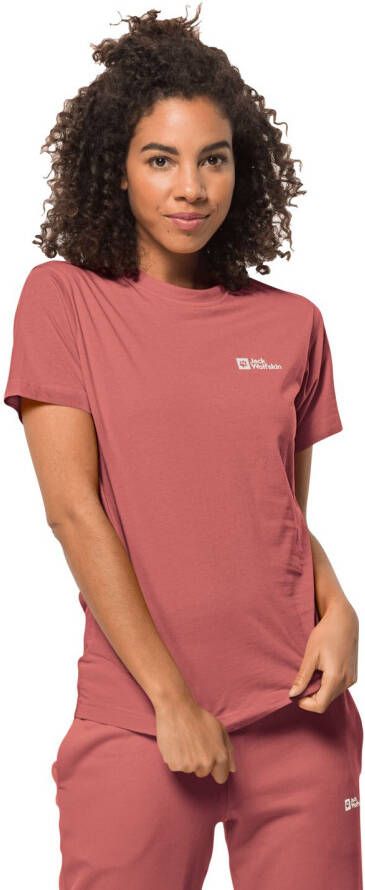 Jack Wolfskin Essential T-Shirt Women Dames T-shirt van biologisch katoen XS faded rose faded rose