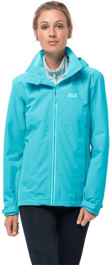 Jack Wolfskin Evandale Jacket Women Regenjack Dames S blauw dark aqua
