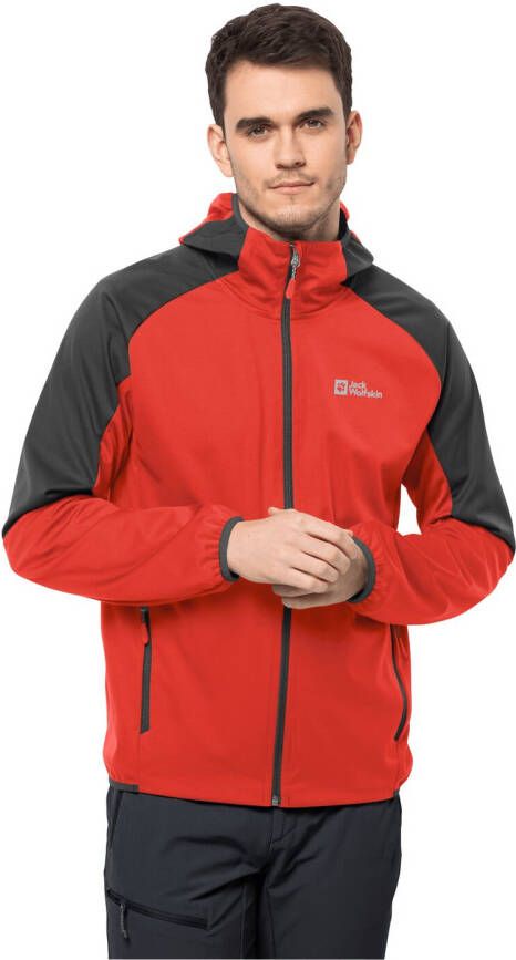 Jack Wolfskin Feldberg Hoody Men Softshelljack Heren L strong red strong red