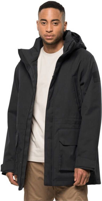 Jack Wolfskin Fierce Wind Parka Men Waterdichte winterjas Heren XL zwart black