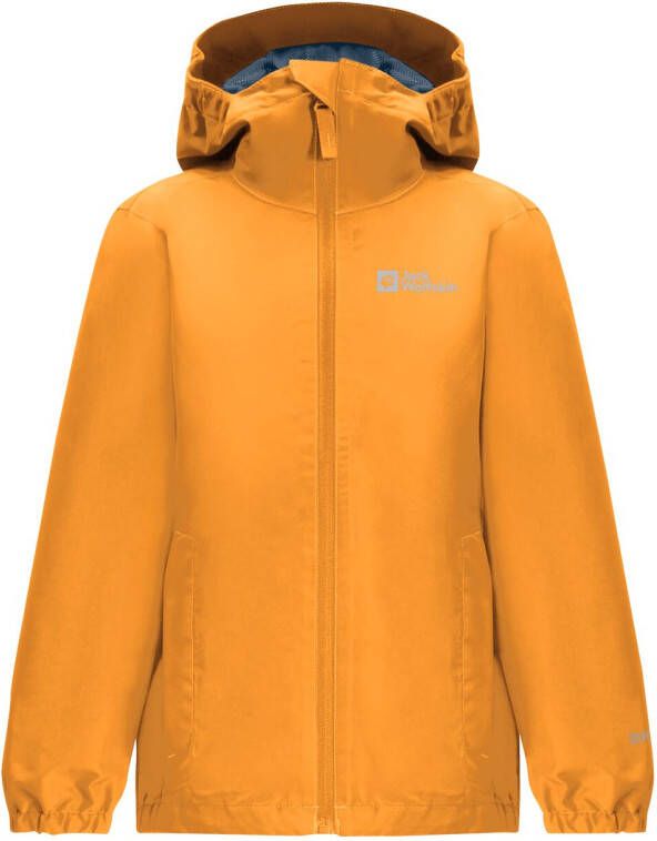 Jack Wolfskin Flaze Jacket Kids Regenjack Kinderen 128 bruin orange pop