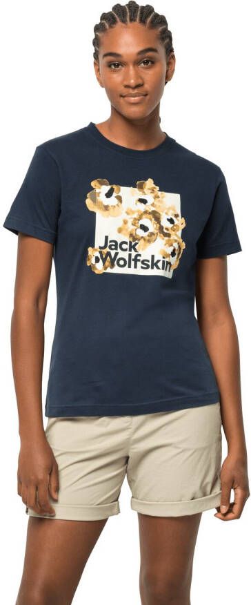 Jack Wolfskin Florell Box T-Shirt Women Dames T-shirt van biologisch katoen L blue night blue