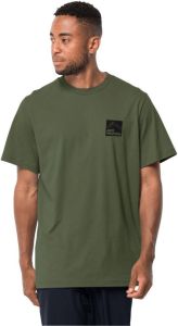 Jack Wolfskin Gipfelzone T-Shirt Men Heren T-shirt van biologisch katoen XXL groen greenwood