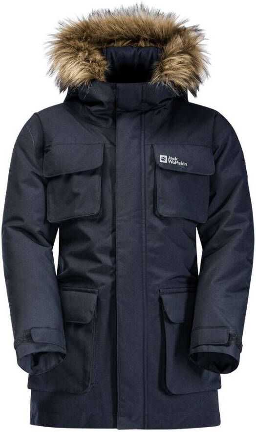 Jack Wolfskin Glacier Peak Parka Kids Waterdicht winterjack Kinderen 176 blue night blue