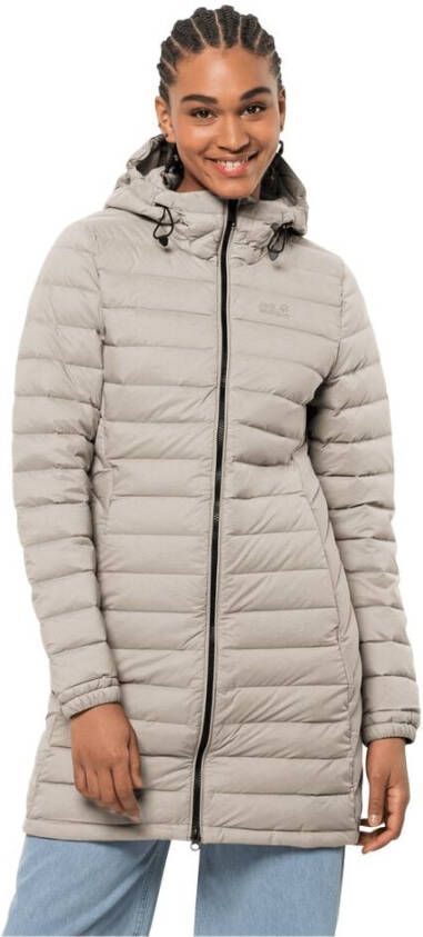 Jack Wolfskin Glowing Mountain Coat Women Donsjas Dames S bruin winter pearl