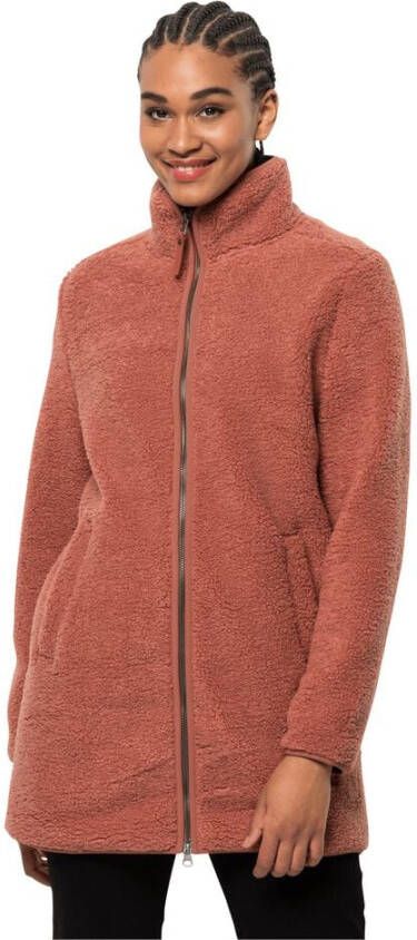 Jack Wolfskin High Curl Coat Women Fleece jas Dames M rood autumn red