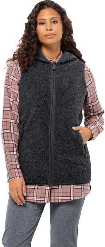 Jack Wolfskin High Curl Long Vest Women Fleece bodywarmer Dames L black