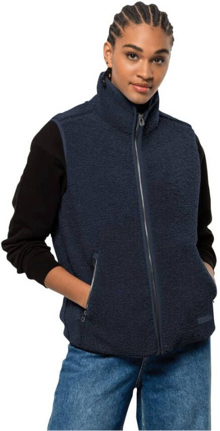 Jack Wolfskin High Curl Vest Women Fleece bodywarmer Dames XXL blue night blue
