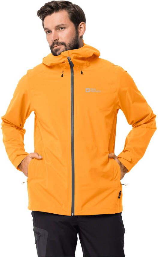 Jack Wolfskin Highest Peak Jacket Men Regenjack Heren XL bruin orange pop