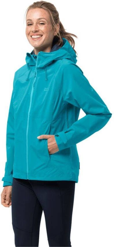 Jack Wolfskin Highest Peak Jacket Women Regenjack Dames XXL blauw dark cyan - Foto 2