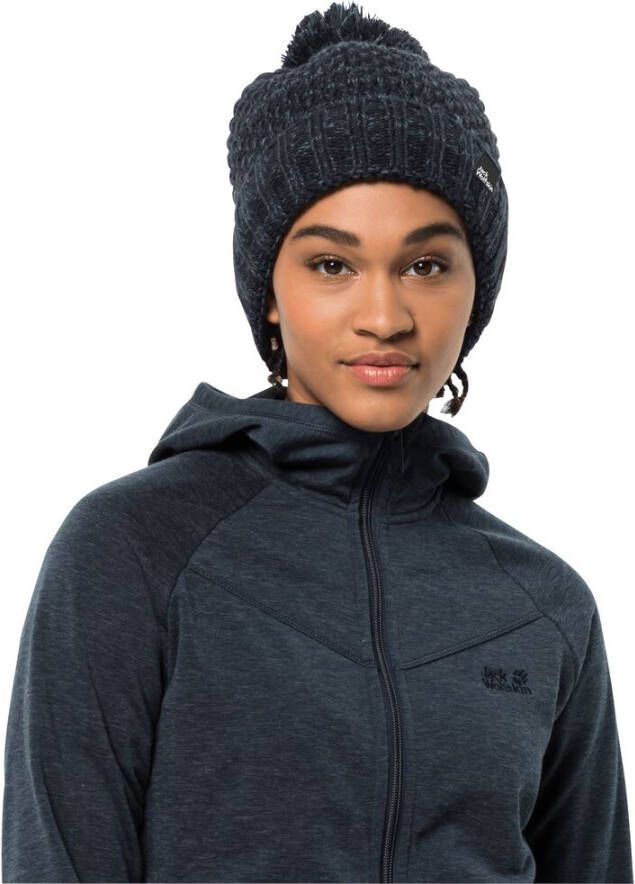 Jack Wolfskin Highloft Knit Cap Women Tricotmuts Dames S blue night blue