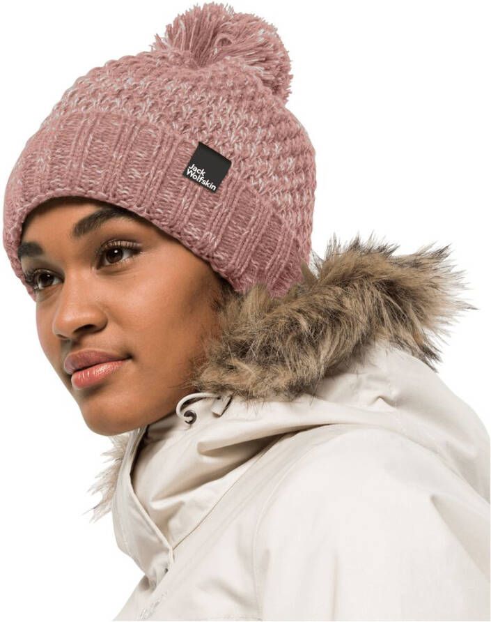 Jack Wolfskin Highloft Knit Cap Women Tricotmuts Dames S afterglow