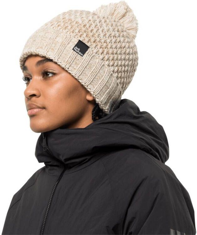 Jack Wolfskin Highloft Knit Cap Women Tricotmuts Dames S bruin winter pearl