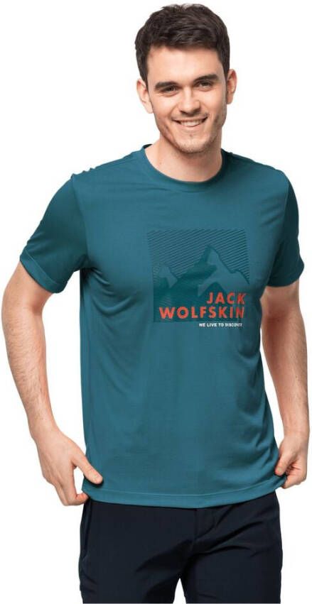 Jack Wolfskin Hiking S S Graphic T-Shirt Men Functioneel shirt Heren M blue coral blue coral