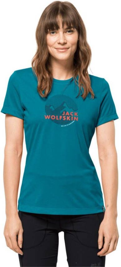 Jack Wolfskin Hiking S S Graphic T-Shirt Women Dames T-shirt L freshwater blue freshwater blue
