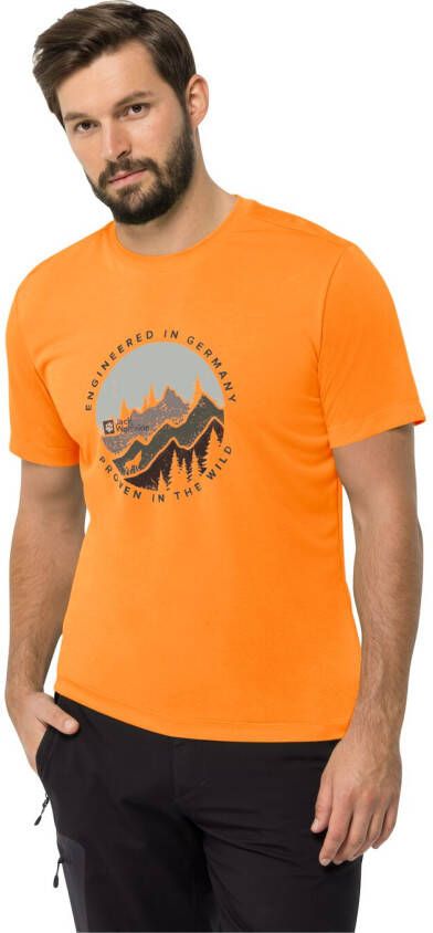 Jack Wolfskin Hiking S S Graphic T-Shirt Men Functioneel shirt Heren M oranje dragon fire
