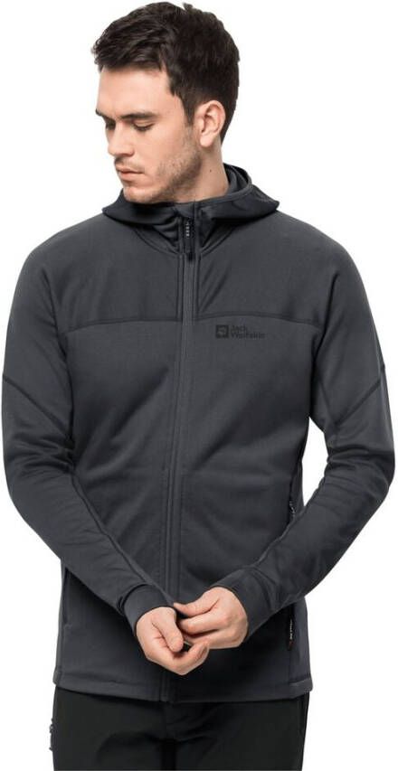 Jack Wolfskin Hirschberg Hooded FZ Men Fleece jack Heren 3XL phantom