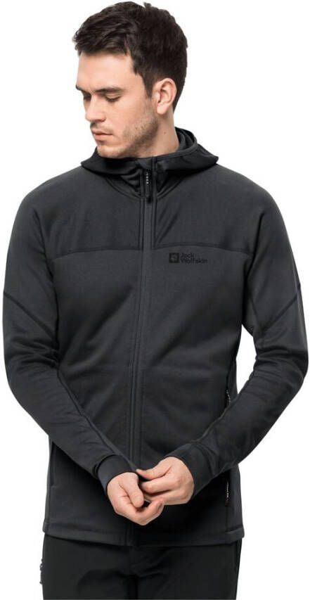 Jack Wolfskin Hirschberg Hooded FZ Men Fleece jack Heren M grijs black